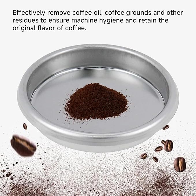 Backflush Inser, 51mm Stainless Steel Insert, 2in Coffee Machine Backflush Blind Filter, Silver 51mm Backflush Basket, Backflush Filter Espresso for Espresso Machines, 1Pcs