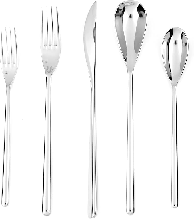 Fortessa Dragonfly 18/10 Stainless Steel Flatware Cocktail/Tasting Fork, 4.25-Inch, Set of 12