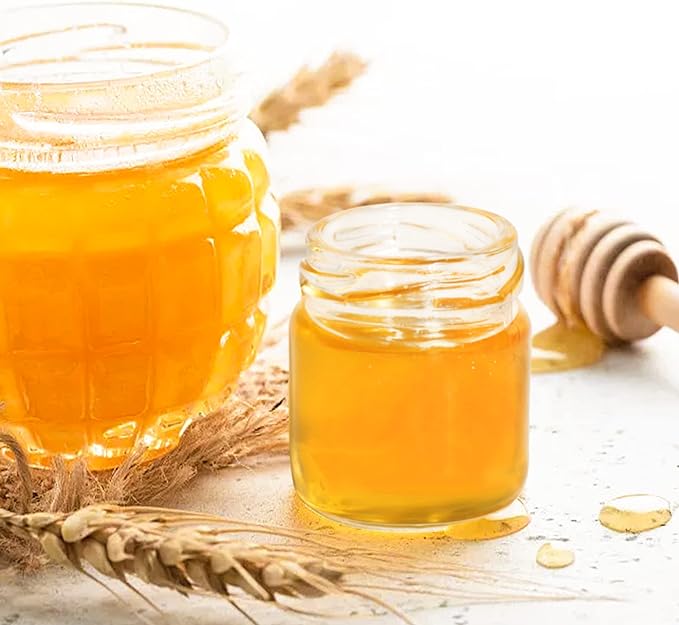 Mini Honey jars 1.5oz, 60 pcs Honey Jars with 60 Bee Stickers,Tags,Jutes Rope,Mini Honey Jars with Lids, Perfect for Candle Jar,Spices,Jams,Baby Shower, Wedding Favors, Party Favors