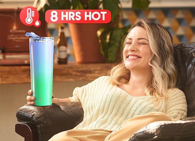 Meoky 30 oz Travel Coffee Mug with Leak-proof Lid, Stainless Steel Insulated Coffee Tumbler, Keeps Hot for 8 Hours or Cold for 24 Hours, Fits in Car Cup Holder (Fairyland)