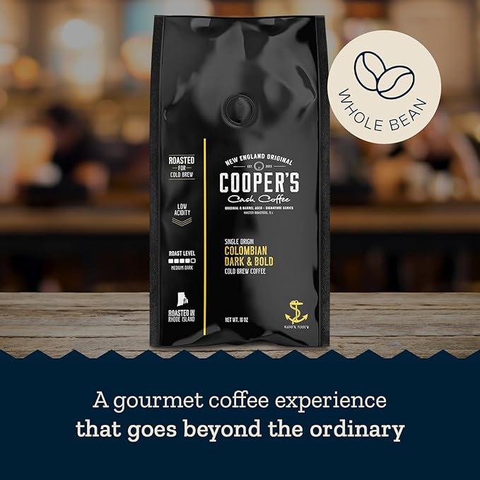 Cold Brew Coffee Colombian Reserve Single Origin Coarsely Whole Bean Coffee - 5 lb. Bag - Dark Roast