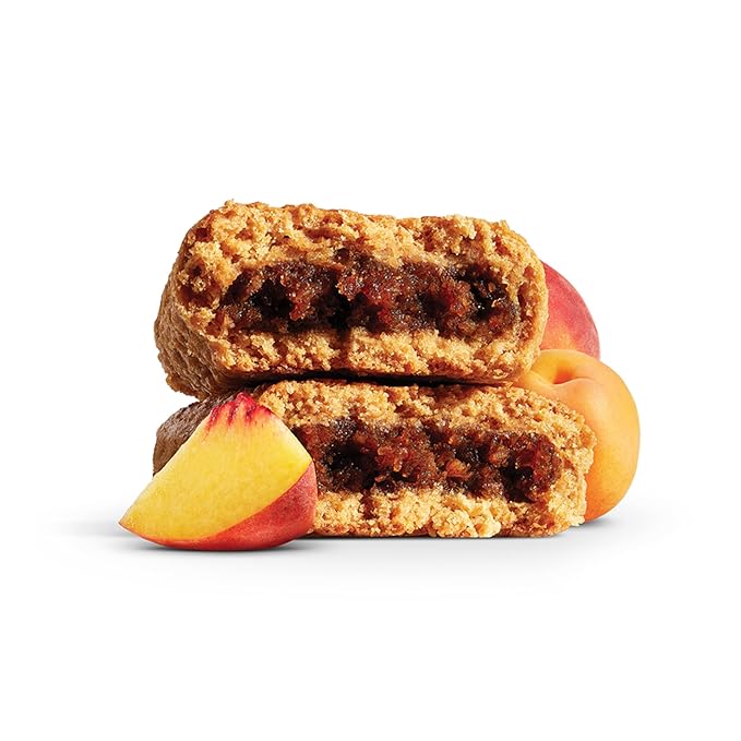 Nature’s Bakery Whole Wheat Fig Bars, Peach Apricot, Real Fruit, Vegan, Non-GMO, Snack bar, 1 box with 12 twin packs (12 twin packs)