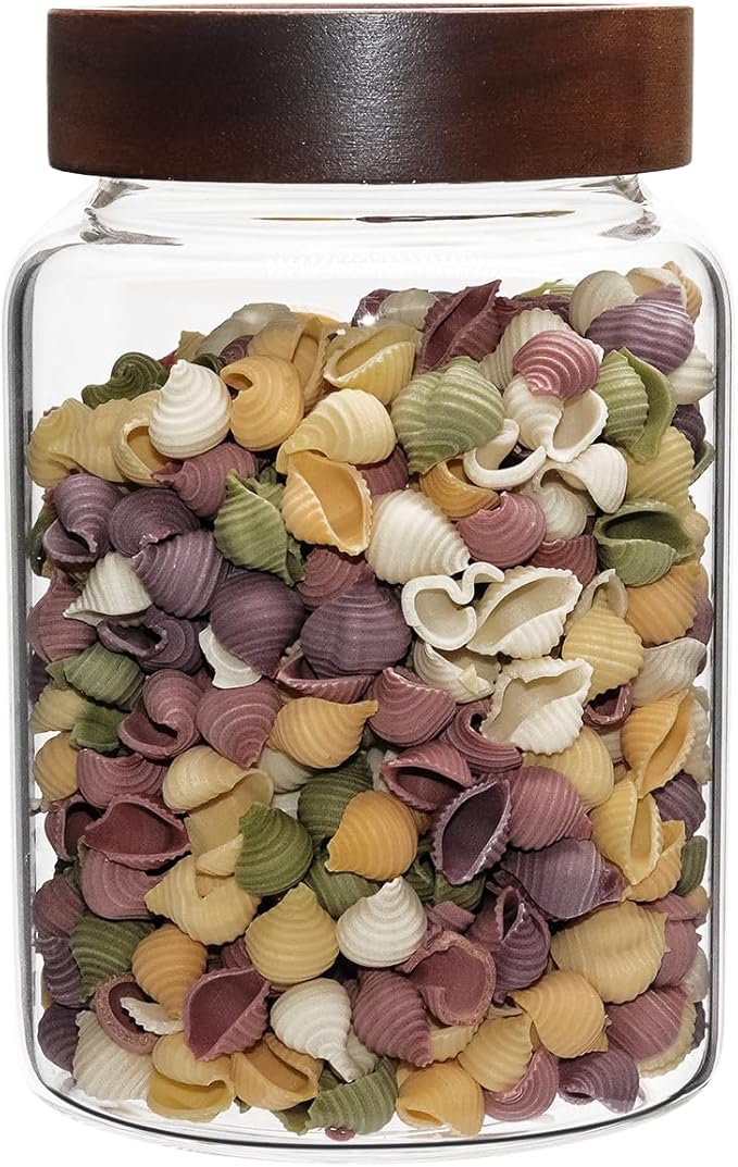 Glass Spice Jar Coffee Sugar Container Airtight Glass Jar Food Storage Canisters Bottle for Kitchen Seasoning Tea Herb Overnight Oats Bar Parfait Snacks (1200ml(40oz)-1 pack)