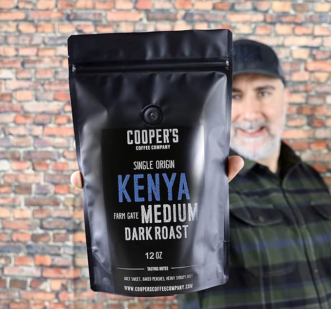 Kenya AA Medium-Dark Roast Coffee Beans, Single Origin Ground Coffee, Gourmet Coffee - 5lb Bag