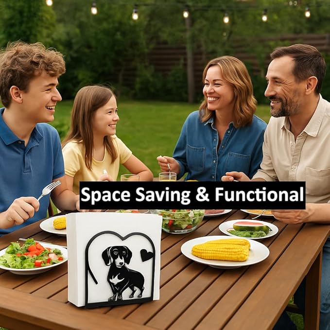 Decorative Cat and Dog Napkin Holder – Metal Napkin Organizer for Everyday & Cocktail Napkins – Cute cat Coffee filter holder size #2 & #4 for Kitchen Table Decor Gift for Animal Lovers 2-Pack