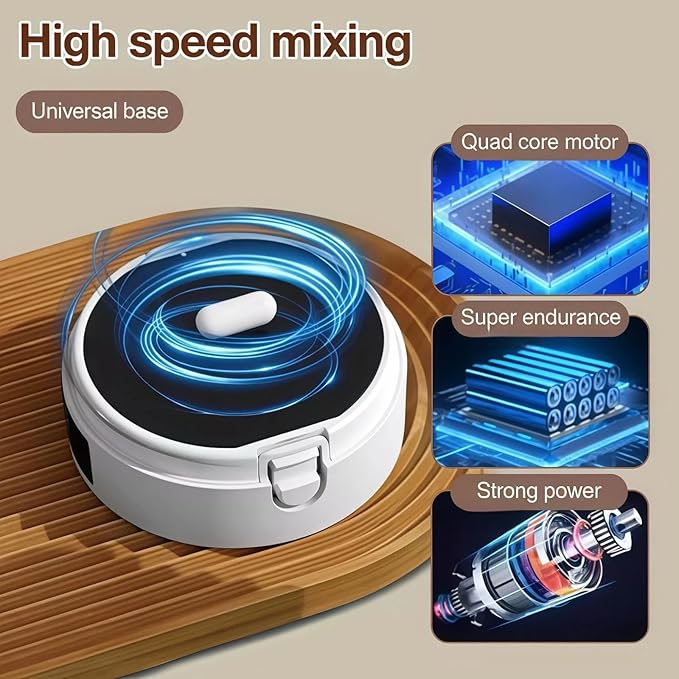 travel coffee mug Equipped with temperature display coffee warmer for desk self stirring coffee mug Rechargeable stainless steel material (black)