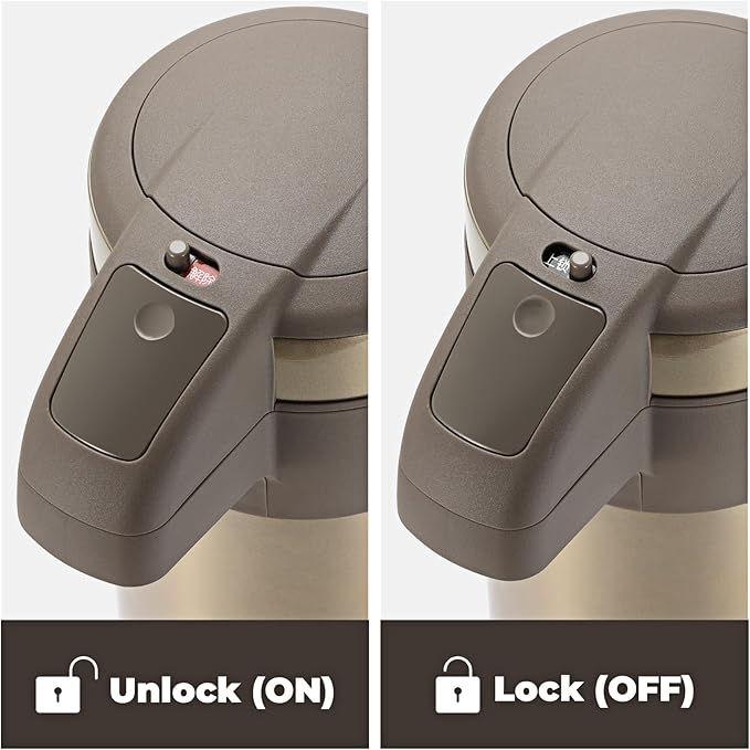 OJOJ 3L/101OZ Thermal Coffee Carafe with Pump, Thermal Beverage Dispenser, Coffee Airpot Stainless Steel Coffee Carafe for Hot Drinks Gold