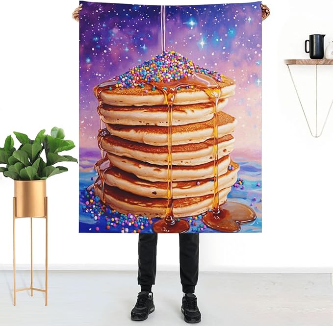 Honey Drizzle Dessert Fleece Blanket, Ultra-Soft Micro Fleece with Golden Syrup Flowing On Sweets, Lightweight & Cozy, Perfect for Foodie Decor,Sofa, Bed Or Gift, Machine-Washable 40x50 Inch