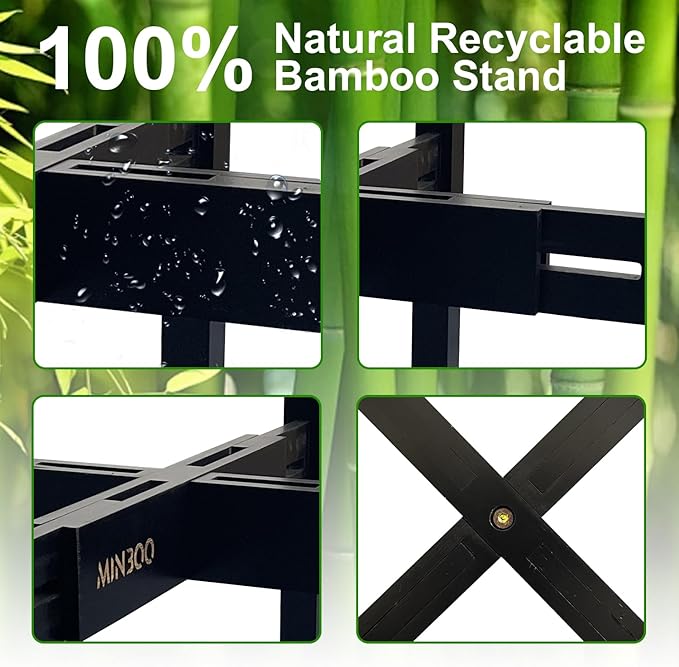 Adjustable Drink Dispenser Holder Water Dispenser Stand - Fit Beverage Dispenser, 3-5 Gallon Glass Water Jar, Water Cooler, Water Filter, Water Crock Dispenser (Black, For 9-14.5" Dispenser)