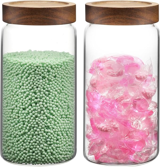 Glass Jar with Screw Top Lid 37oz Borosilicate Glass Spice Jars Seasoning Containers Kitchen Glass Food Storage Canisters for Pantry Liquid Tea Bath Salts Fermenting