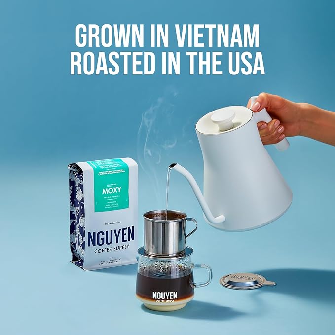 Nguyen Coffee Supply - Moxy Arabica: Medium Roast Premium Ground Coffee Beans, Vietnamese Single Origin, Direct Trade, Roasted in Brooklyn [12 oz Bag]