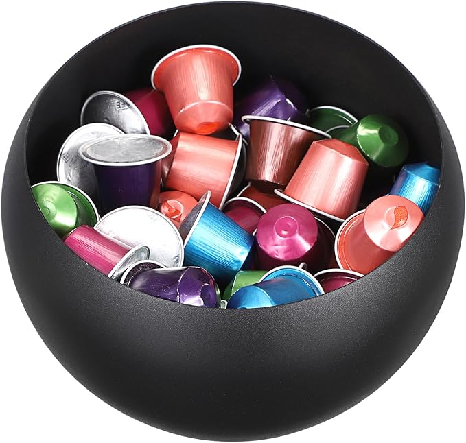 ELLDOO Coffee Pod Holder, Black Metal Coffee Pod Storage for K Cup Nespresso Vertuo Keurig, Creamer Organizer Candy Bowl Fruit Jar for Countertop Kitchen Breakroom (Without Base)