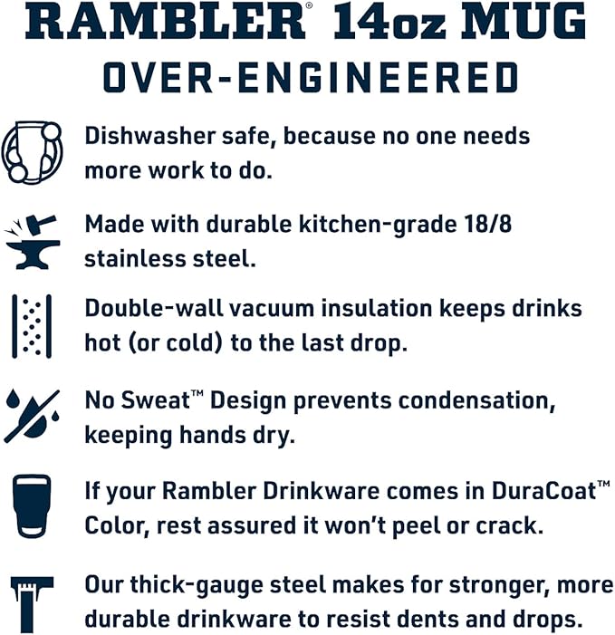 YETI Rambler 14 oz Stackable Mug, Vacuum Insulated, Stainless Steel with MagSlider Lid