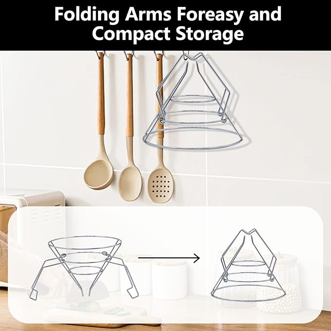 10" Oil Fryer Filters & Oil Strainer Stand | Maple Syrup Filter Holder with 25 Pcs Filter Paper - Commercial Cone Filter for Kitchens, Restaurants, Food Trucks