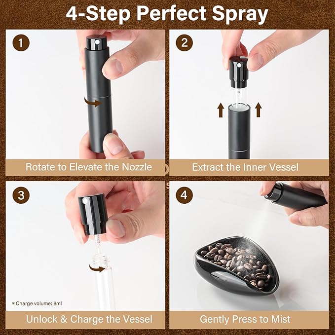 KitchenTour Precision Coffee Kit - Ceramic Dosing Cup & 8ml Anti-Static Sprayer - 2-in-1 Barista Set for Espresso/Cold Brew