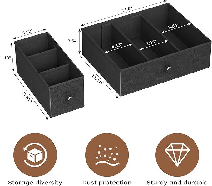 Homeiju Coffee Pod Drawers - K Cup Organizer, Nespresso Pods Holder with Mug Rack, Coffee Holder for Countertop, 52 Capacity Pods, Suitable for Kitchens, Offices and Coffee Bars(Black)