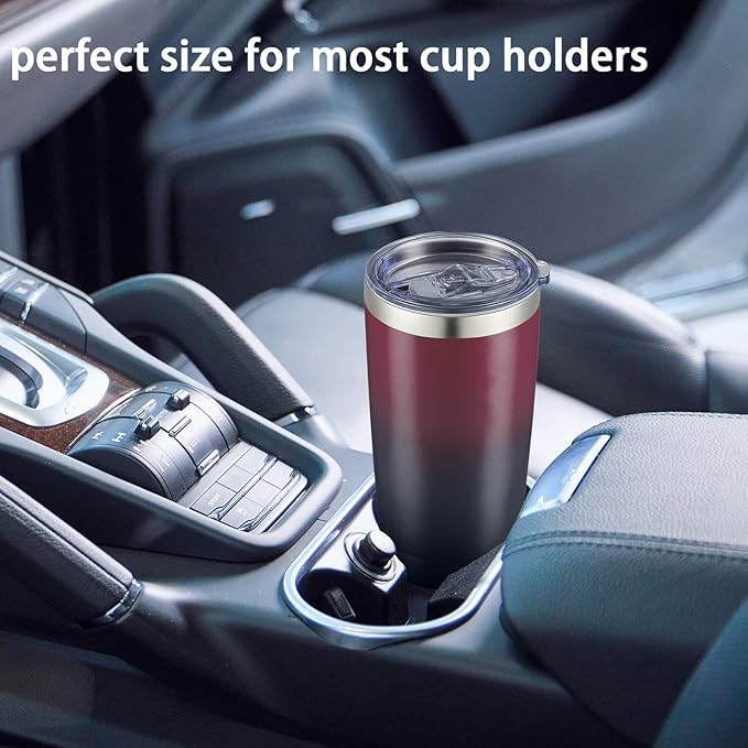 COMOOO 20oz Stainless Steel Tumbler Bulk with Lid and Straw Insulated Coffee Tumbler Cup Double Wall Vacuum Travel Mug for Cold Drinks and Hot Beverage (Mystery Moon,4 Pack)