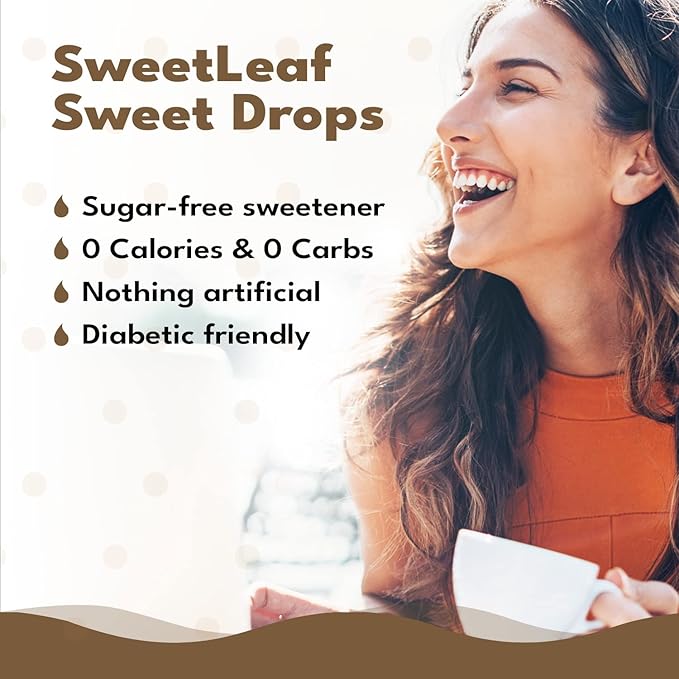 SweetLeaf Stevia Liquid Sweet Drops - Hazelnut Flavored Drops, Stevia Liquid Sweetener, Zero-Calorie, Sugar-Free Syrup Alternative for Keto Coffee, Baking, Shakes, 2 Fl Oz (Pack of 2)
