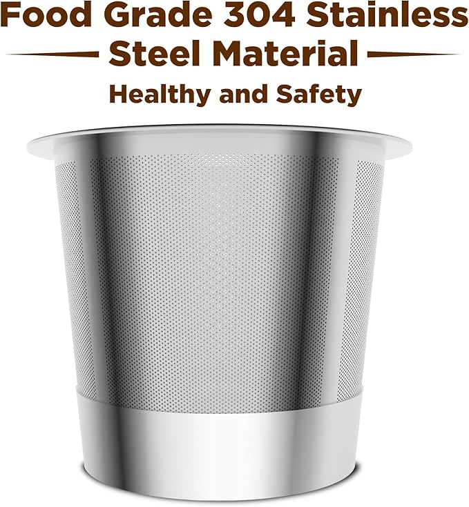 2 Pack Stianless Steel Reusable K Cups with 20 Count paper Filters, Refillable Universal Coffee Pods steel k Cups Compatible with Keurig 2.0 and 1.0 Coffee Makers(2 pack)