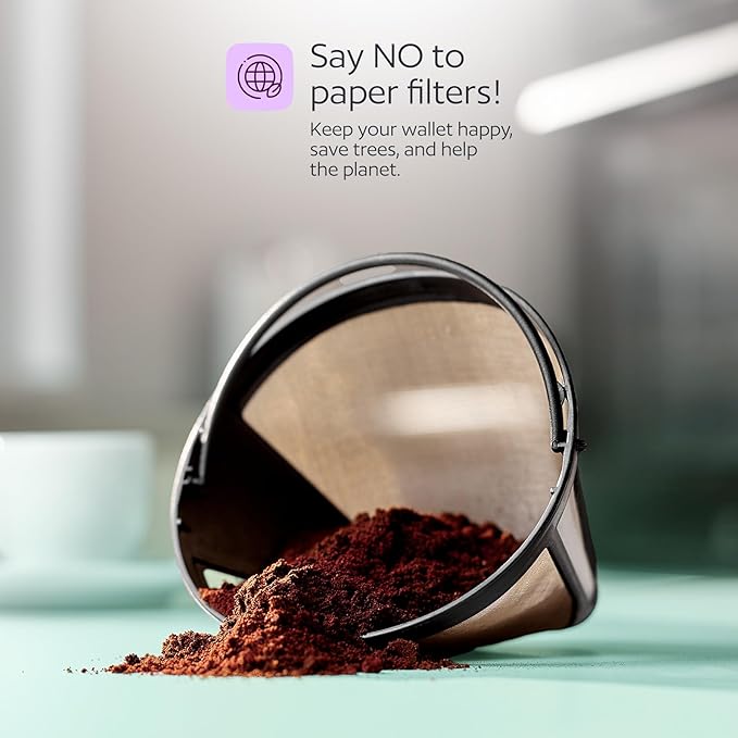 GoodCups 2-Pack Reusable #4 Cone Coffee Filters for Cuisinart 10–14 Cup Brewers (DCC-3200, DCC-1200, DCC-3400) & Ninja Coffee Makers, Stainless Steel Mesh, Permanent, Dishwasher-Safe