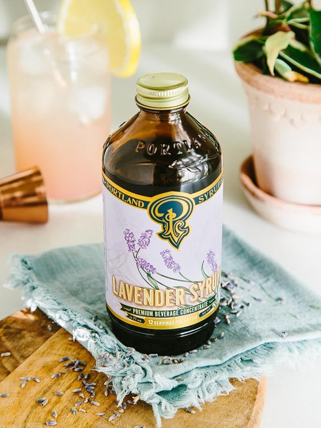 Portland Syrups Lavender Syrup - Premium Beverage Concentrate for Delicious Cocktails, Tea, Soda, Coffee Drinks, Baking, and More - 12 oz with 12 Servings (Pack of 1)