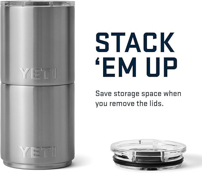 YETI Rambler Lowball, Vacuum Insulated Stainless Steel Stackable Lowball with MagSlider Lid, Stainless Steel, 10 oz (296 ml)