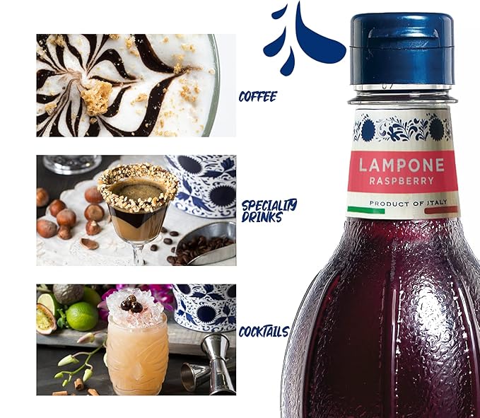 Fabbri Flavoring Syrup, Raspberry, Made in Italy, 33.8 Ounce (1 Liter)