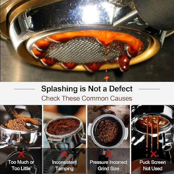 51mm Bottomless Portafilter 3 Ears Compatible with CASABREWS CM5418 and 3700 Series | with Stainless Steel Double Shot Capacity Cup Filter Basket