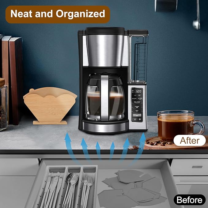 110 Count #4 Cone Coffee Filters with Holder Set, Fits 8-12 Cup, Tear-Resistant Seams, Unbleached