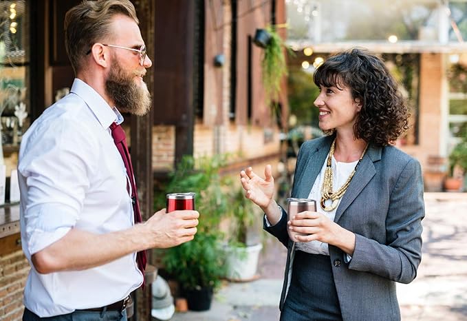 MEWAY 12oz/8 Pack Wine Tumbler Glasses with Lid - Stemless Double Wall Vacuum Stainless Steel Travel Tumbler - Keeping Cold & Hot for Wine,Coffee,Cocktails,Gifts (Burgundy,Set of 8)