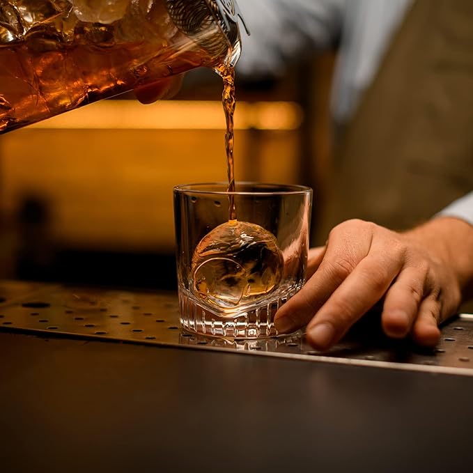 Samuelworld Premium Ice Tray Combo (3 Pack), Large Ice Sphere Maker & New Upgraded Ice Cube Trays, Food Grade, Easy To Use, Spill-Free Integrated Funnels, Whiskey Bourbon Cocktails, Grey