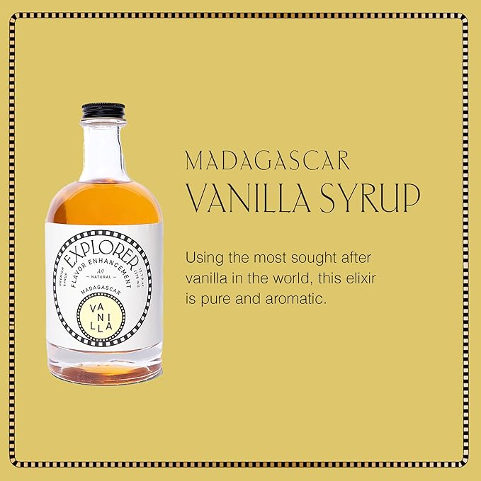 Explorer Cold Brew Coffee Concentrate & Syrup Bundle | Organic Regular Caffeine & Vanilla Coffee Syrup | Gluten Free Instant Liquid Mix | Iced or Hot