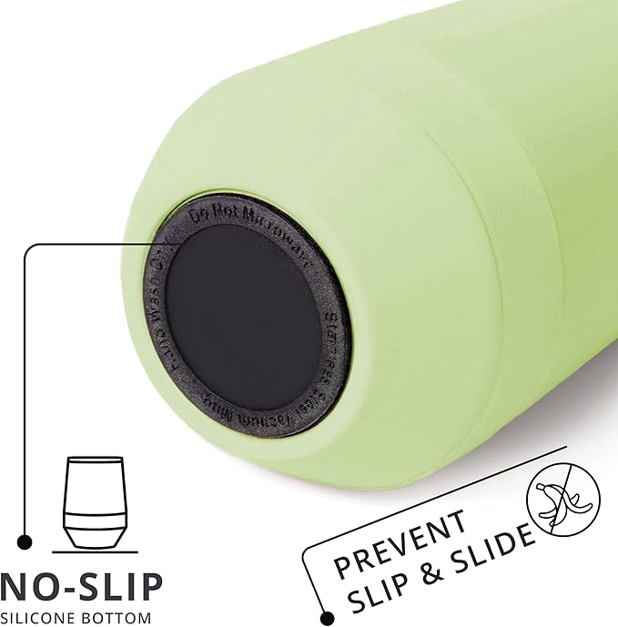 Elemental Recess Wine Tumbler - Triple Wall Insulated Stainless Steel Coffee Mug for Hot & Cold Drinks - Portable Cup with Shatterproof Sip Lid for Camping, Outdoor & Travel - 10oz - Key Lime