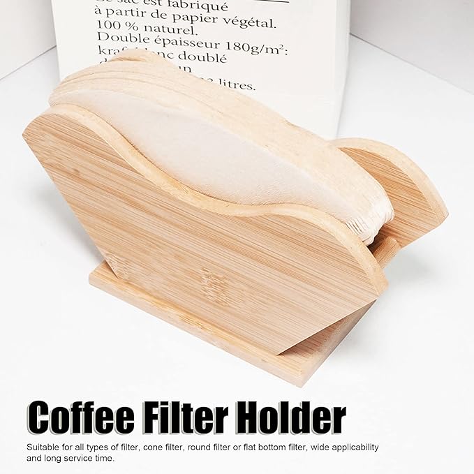 TOPINCN Coffee Filter Holder, Coffee Filter Paper Storage Rack & Stand for Cone Shape and Flat Bottom Paper, Dispenser Shelf for Home Kitchen Restaurant