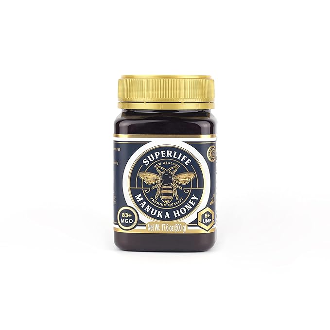 SuperLife - Manuka Honey MGO 83+ (UMF 5+) 500g, Raw Honey, Pure & Unpasteurised Monofloral New Zealand Honey