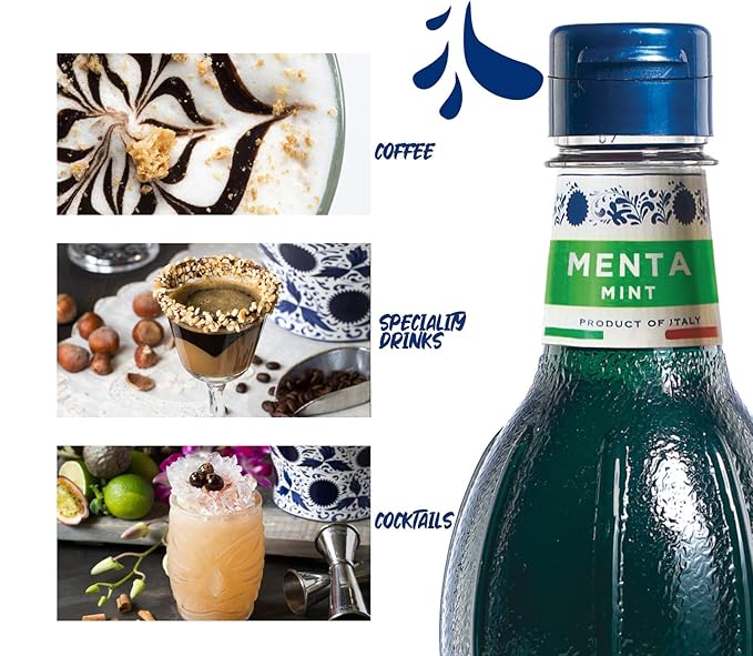 Fabbri Flavoring Syrup, Mint, Made in Italy, 33.8 Ounce (1 Liter)