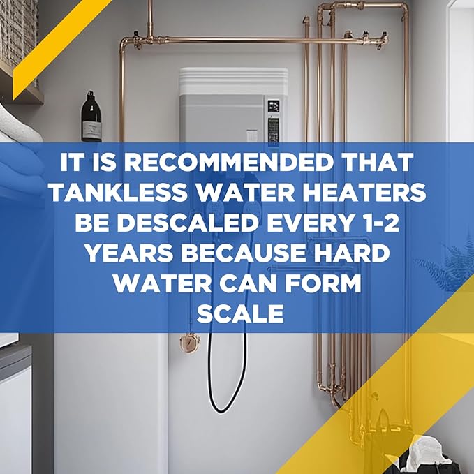 Tankless Water Heater Descaler - Premium Descaler for Tankless Water Heater Systems, Restores Heating Efficiency, Quickly Dissolves Scale - 1 gallon