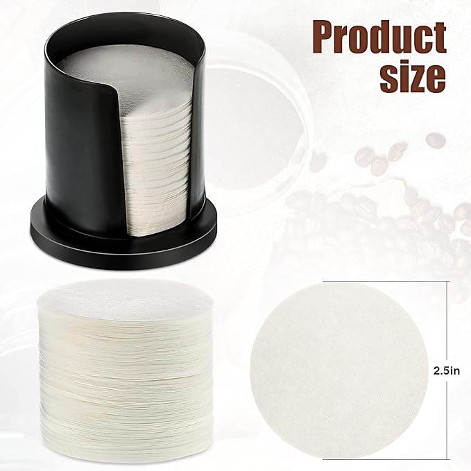 Outus 2 Pack 700 Count Coffee Filter Paper Replacement Filters with Filter Holder Round Disposable Paper Filters for DIY Coffee Compatible with the Aeropress Coffee and Espresso Maker (White)