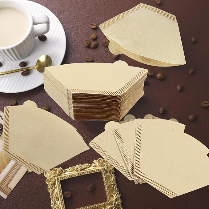 200 Count Cone Coffee Filter, #4 Natural Unbleached Cone Coffee Filter Paper fit for Drip Coffee Dripper Coffee Maker (8-12 Cup)