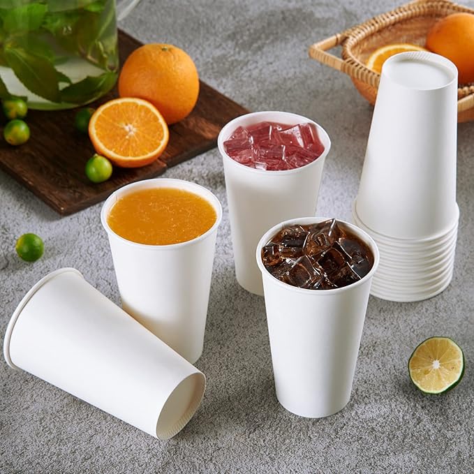 Vplus 500 Pack 16 OZ Paper Coffee Cups, Disposable 16 OZ Coffee Cups With Lids, Cold/Hot Drinking, For Home, Traveling, Stores, Office, And Events