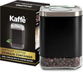 Kaffe Glass Coffee Canister (8oz) w/Airtight Lid - Click to Release Seal - BPA Free Glass & Stainless Steel - Elegant Kitchen Storage Container for Coffee, Nuts, Rice, Flour, Sugar, Tea, Cereal