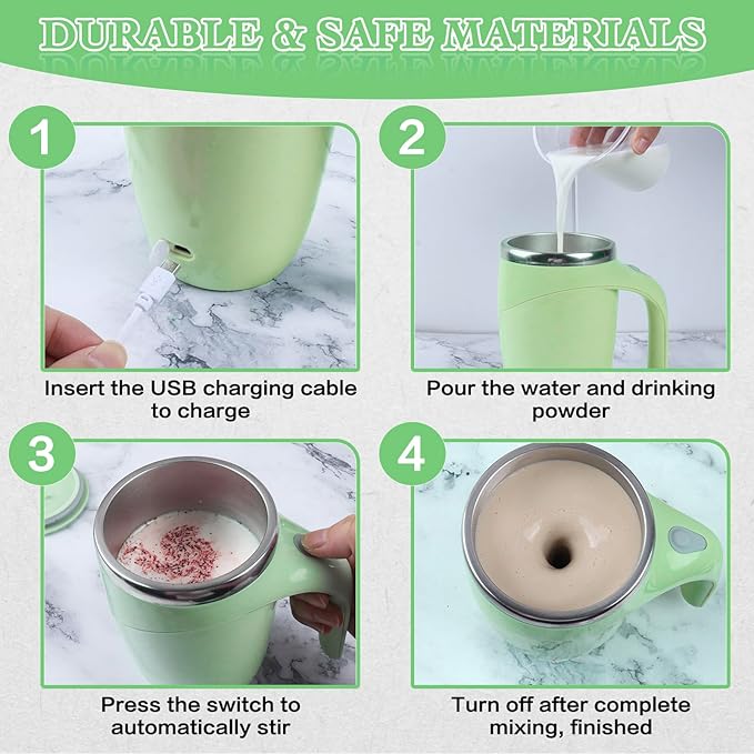 Self Stirring Mug,Rechargeable automatic magnetic Self stirring coffee mug,Rotating Home Office Travel Mixing Cup,To Stir Coffee, Chocolate, Milk, Protein,Cocoa Etc, Great For Office, School, Gym…