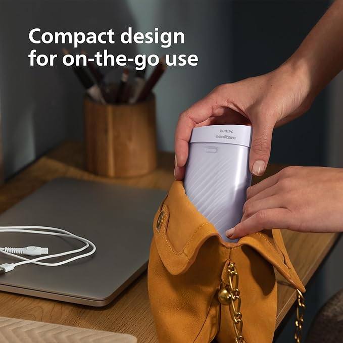 Philips Sonicare Compact Flosser 1000, Purple, ProtectiveClean 5300 Rechargeable Electric Toothbrush and 2PK Compact Nozzle Bundle