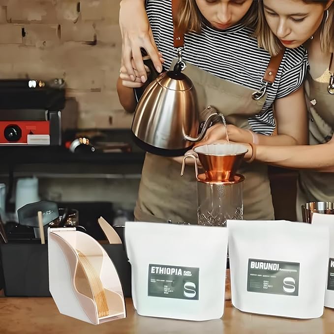 Coffees Filters Holder, Coffee Filter Storage Container with Dustproof Cover Filter Paper Storage Box Perfect for V60 Coffee Filters for Coffee Shop, Home, Office. (White)