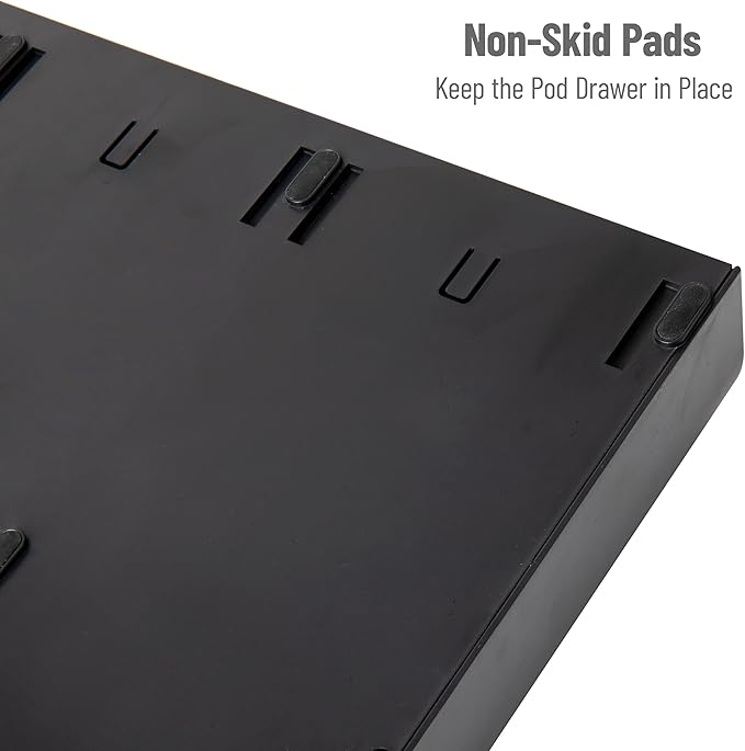 Mind Reader Single Serve Coffee Pod Drawer and Cup Condiment Set, 2 Pcs., 36 Pod Capacity, 5.35"L x 11.25"W x 11.15"H, Black