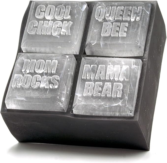 SILIGRAMS Best Mom Ice Cube Mold – 2” Custom Whiskey & Cocktail Ice Tray – Personalized Silicone Ice Cube Mold – Mother’s Day Gift Idea – Reusable Designer Ice Mold for Home Bartenders