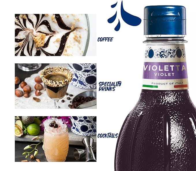 Fabbri Flavoring Syrup, Violet, Made in Italy, 33.8 Ounce (1 Liter)