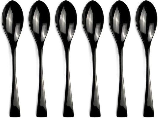8 Inches 18/10 Stainless Steel Dessert Spoon, Mirror Finished Blue, Set of 6