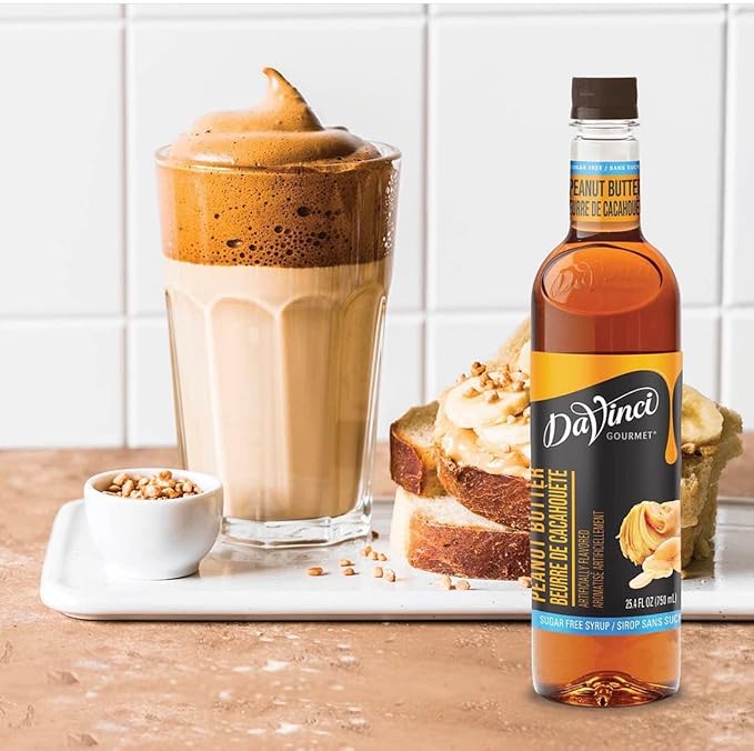 DaVinci Gourmet Sugar-Free Peanut Butter Syrup, 25.4 Fluid Ounces (Pack of 4)