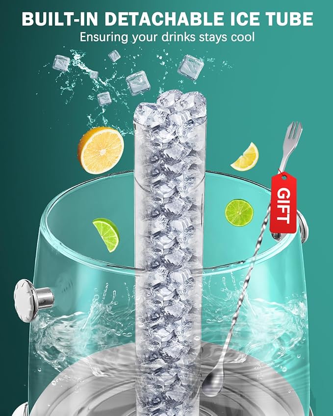 Coffee Urn With Fuel Holder, 3.2 Gallon/12L Stainless Steel Beverage Dispensers for Coffee Tea Hot Water, Hot Drink Dispenser with Stand, Chafer Urn with Spigot for Parties Catering (Silver), N6